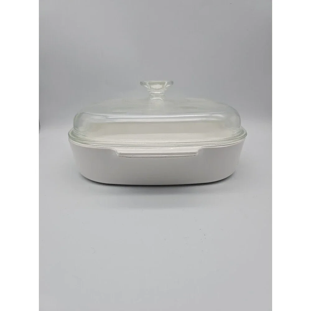 Vintage Corning Ware A-10-B Floral Bouquet Deep Square Casserole Dish with Lid